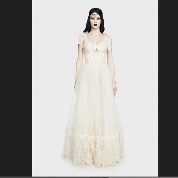 Dance with Death Cream Dress Dolls Kill - Picture 2 of 4